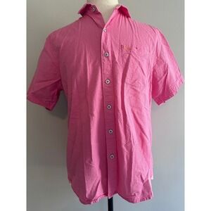 Tommy Bahama Pink‎ Textured Short Sleeve Button Up Casual Shirt